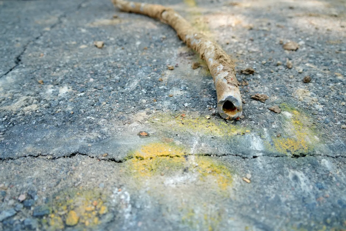 An image of a corroded PVC pipe