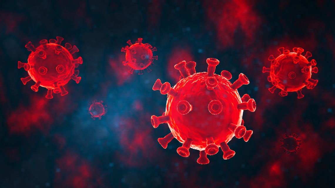 A stock image of a virus cell 