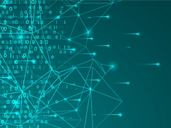 Vector illustration with binary code representing data