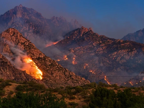 Image of a mountain on fire.