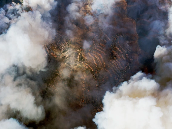 Aerial view of LA fires