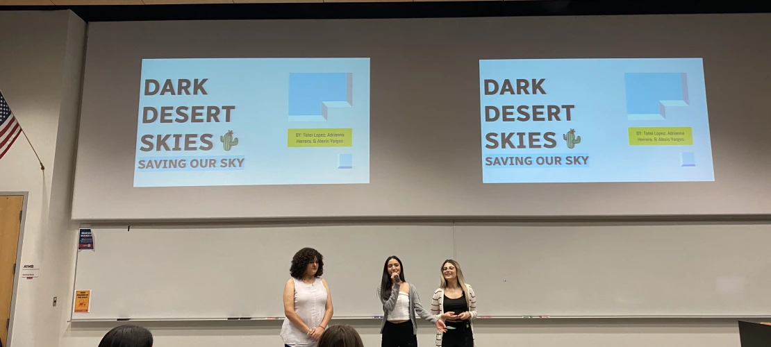 Students presenting a grant proposal.