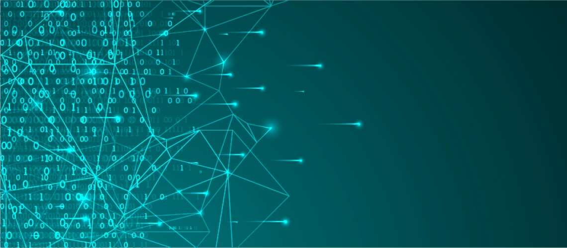 Vector illustration with binary code representing data