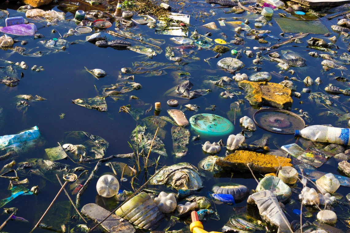 A stock image of a polluted body of water