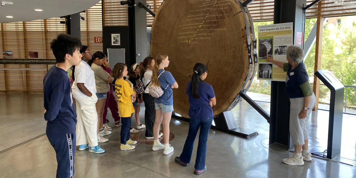 An image of students attending a lab tour