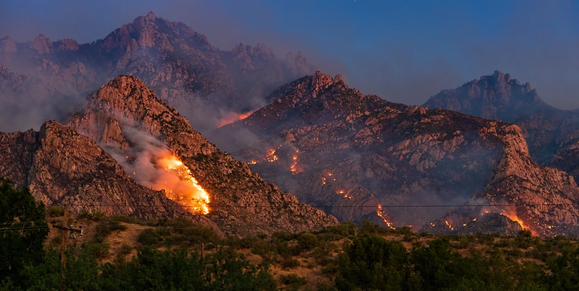 Image of a mountain on fire.