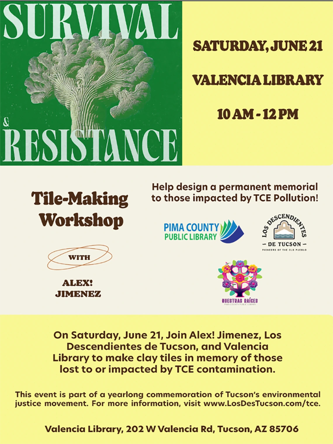 a flyer with information on the event and logos of project partners