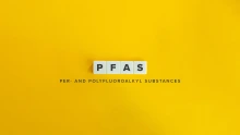 "PFAS" and "Per- and polyfluoroalkyl substances" on yellow background